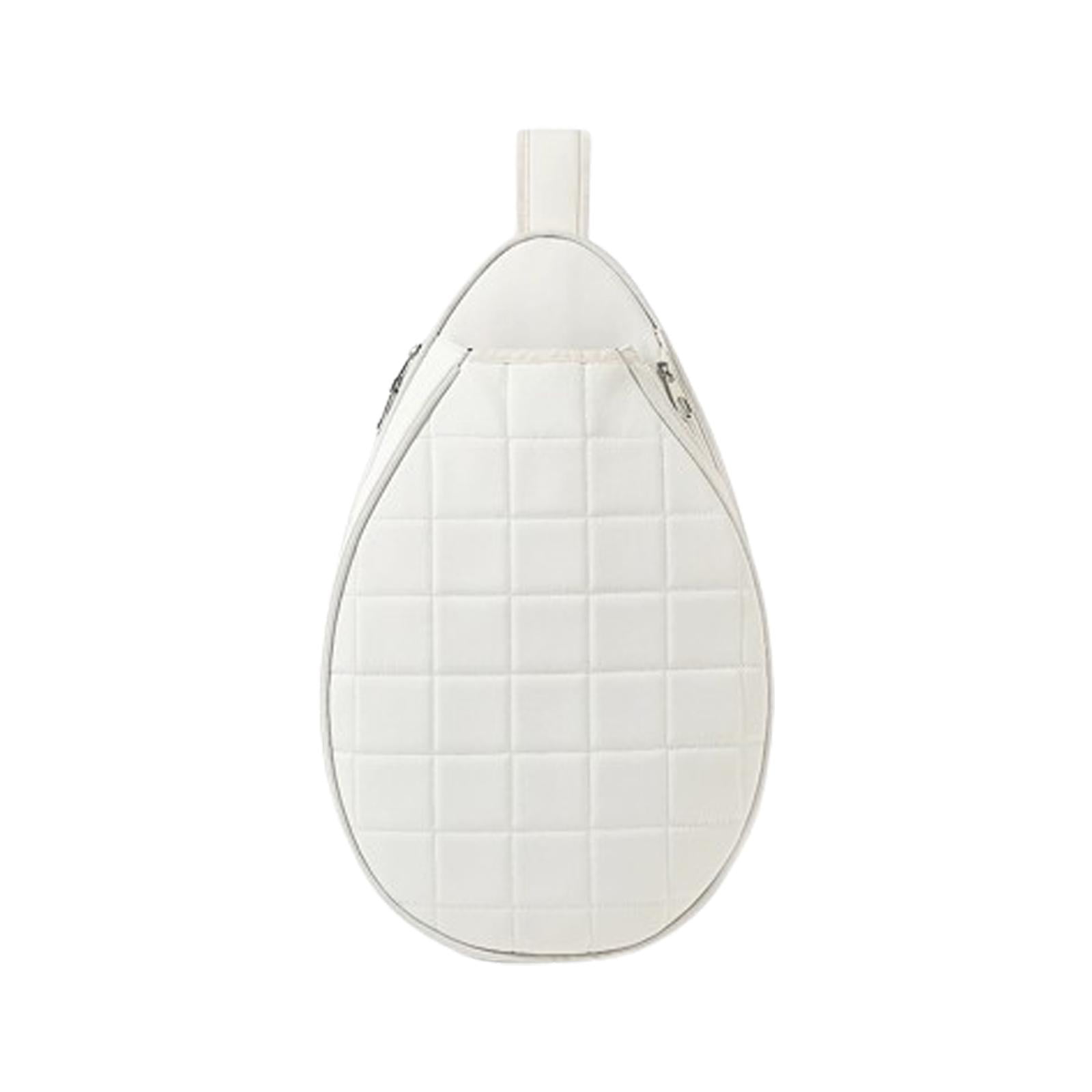 Baoblaze Tennis Bag Large Capacity W/ Adjustable Strap Racket Carry Bag Crossbody Bag White
