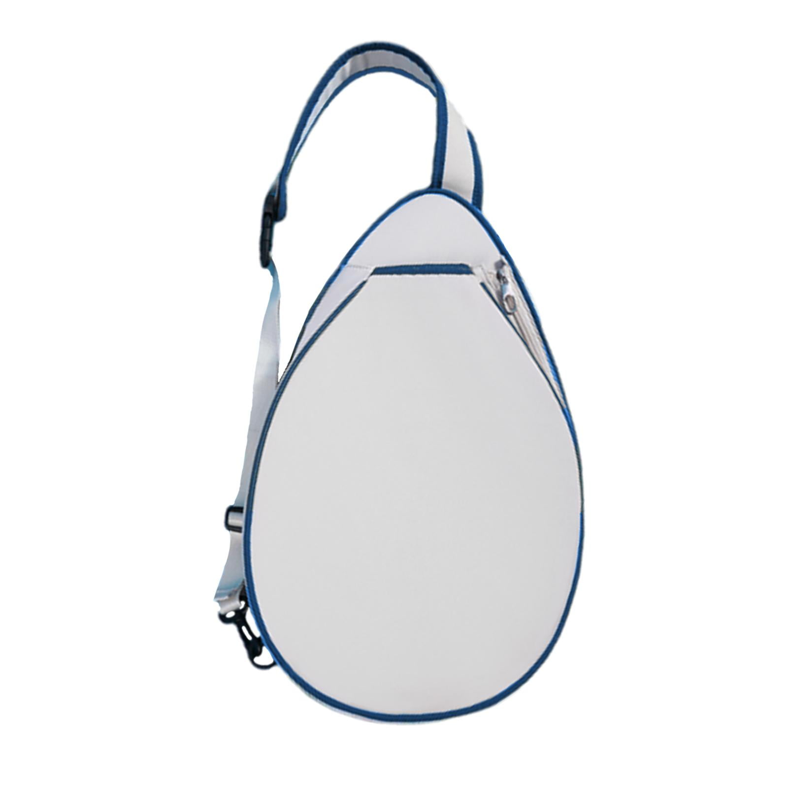 Baoblaze Tennis Bag Portable Lightweight Women Men Paddle Holder Carrier Racket Cover White Blue Edges