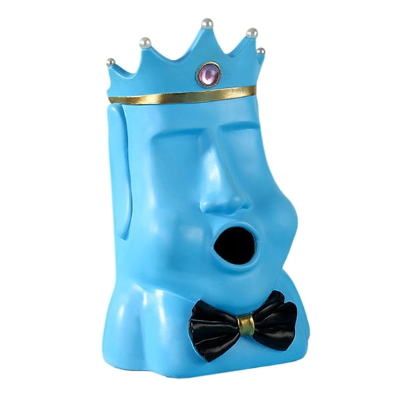 Baoblaze Tissue Box Crown Shape Figurine Creative for Room Centerpiece Blue