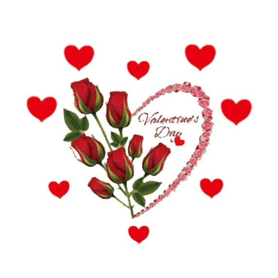 Baoblaze Wall Decal Decorative Vintage Wall Art Decor for Bedroom Living Room Kitchen Heart Rose