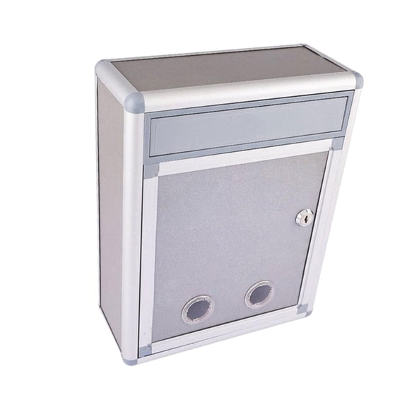 Baoblaze Wall Mount Mailbox Postbox Secure Rustproof Metal Vertical with Key Drop Box BF035 Front Input