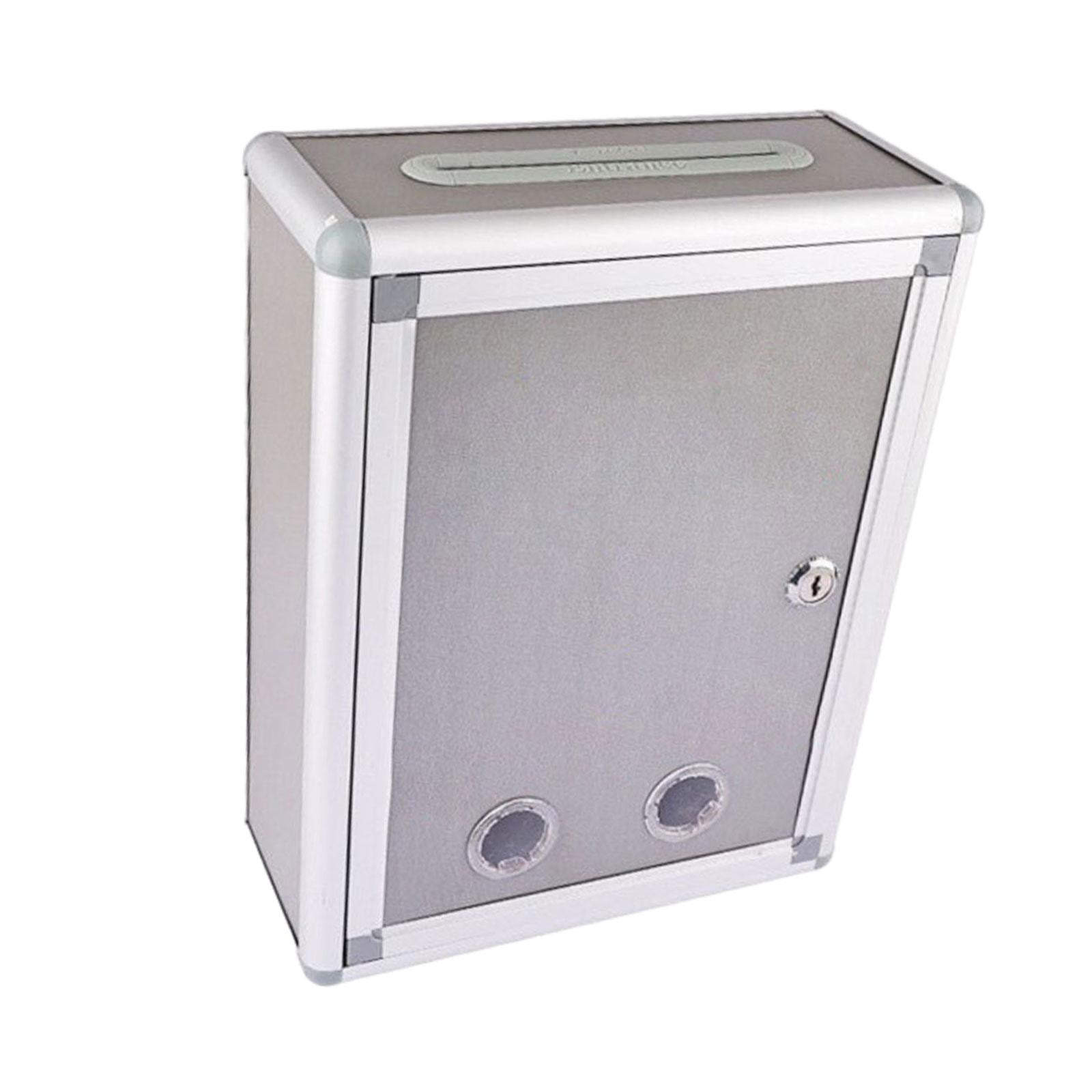 Baoblaze Wall Mount Mailbox Postbox Secure Rustproof Metal Vertical with Key Drop Box BM035 Top Input