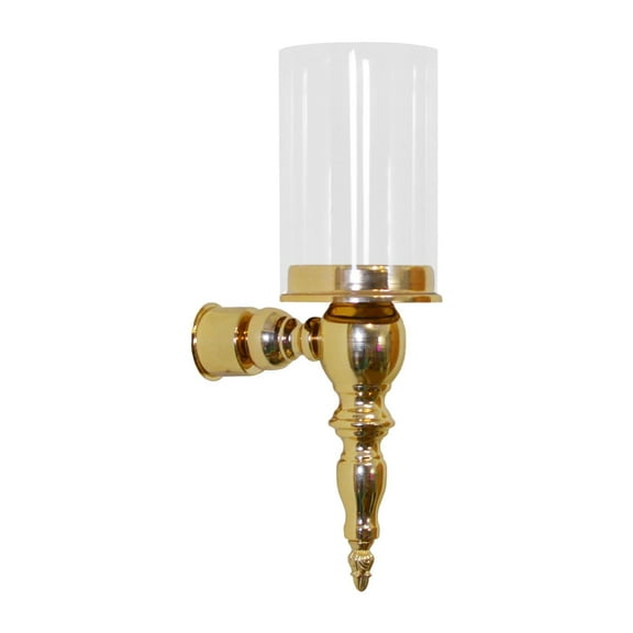 Baoblaze Wall Mounted Candle Holder Centerpiece Candle Sconce for Hotel Hallway Porch Gold with Cover