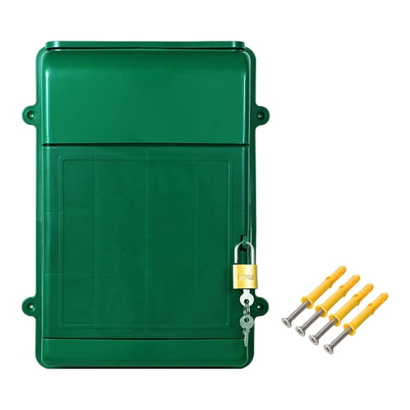 Baoblaze Wall Mounted Mailbox with Lock Ballot Box Multifunctional Suggestion Case Organizer 34.5x26x10cm Letter Box for Hotel Business Green