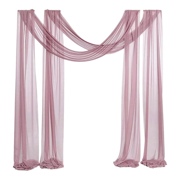 Baoblaze Wedding Arch Chiffon Drape Table Runner Panel for Stage Party Photo Backdrop Deep Pink