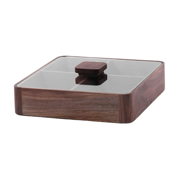 Baoblaze Wood Fruit Tray Dessert Fruit Veggie Plate Tray for Camping Farmhouse Office 22.5x22.5x5.5cm