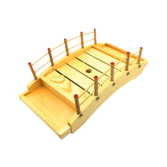 Baoblaze Wood Sushi Bridge Dish Multipurpose Tableware Food Plate Sashimi Serving Platter S