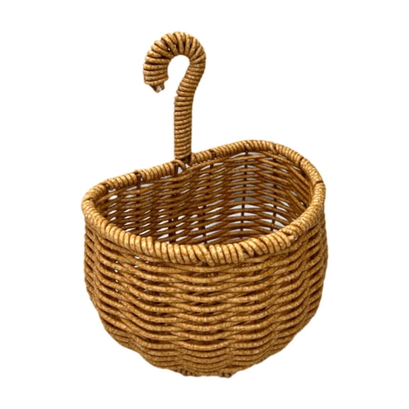 Baoblaze Woven Basket Storage Basket Fruit Garlic Sundries Organizer Sturdy Multifunction L Light Brown