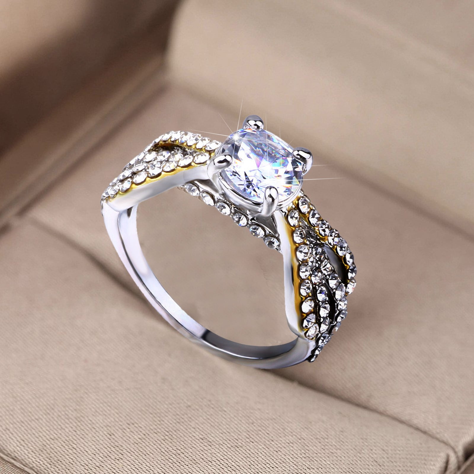 Flower Dainty Ring Ladies Romantic Finger Rings Cute Wedding Band Womens  Jewelry | eBay