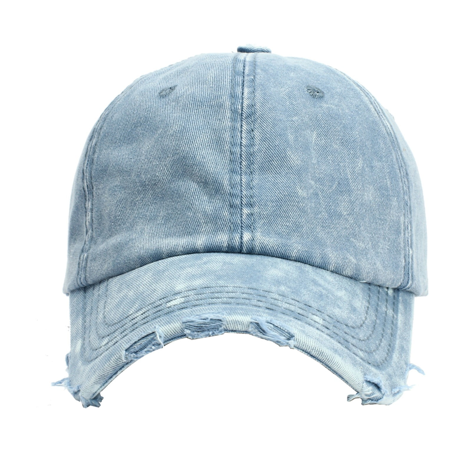 Baocc Accessories Splice Hat Adjustable Washed Hole Casual Unisex Denim