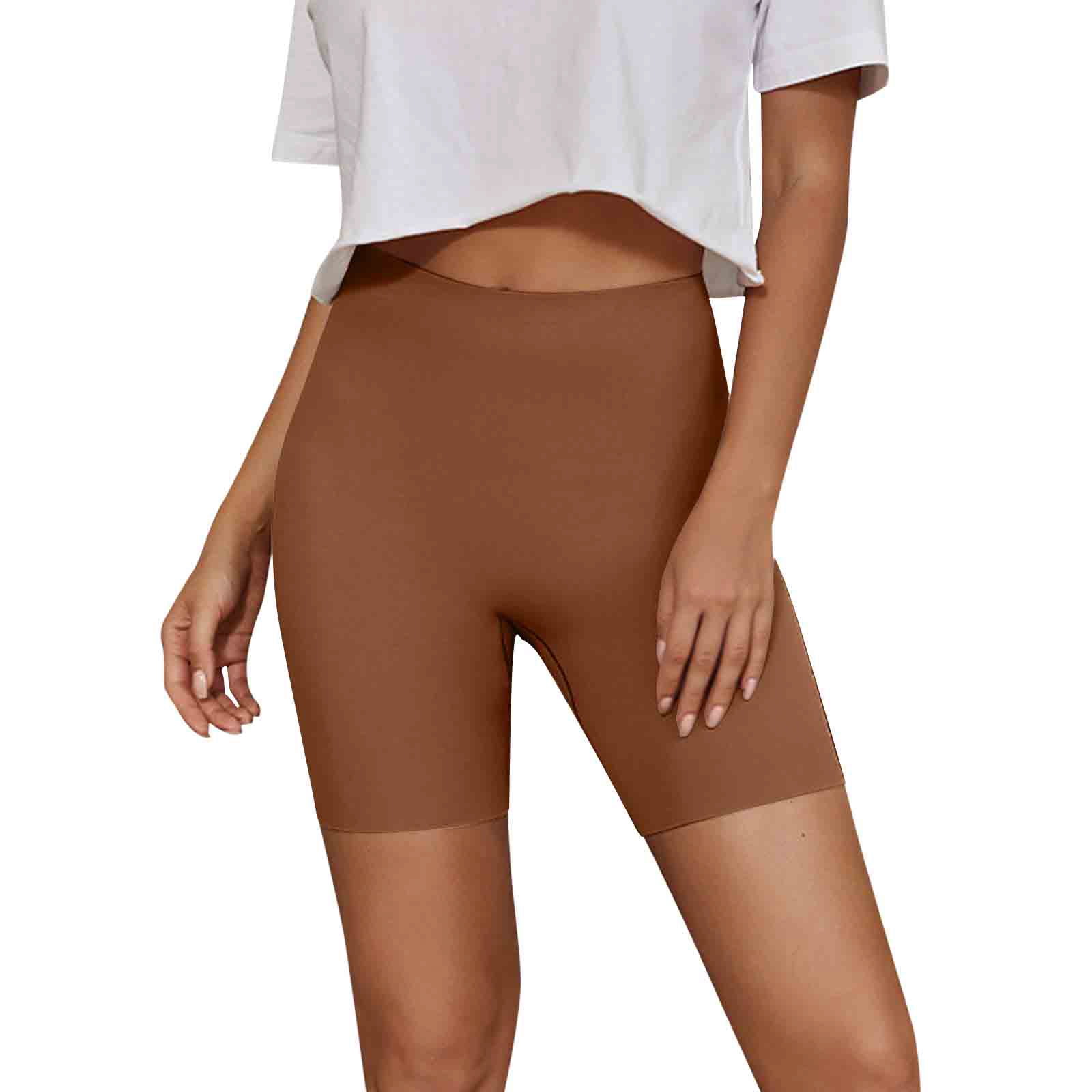 Womens SPANX brown High-Waist Mid-Thigh Shorts
