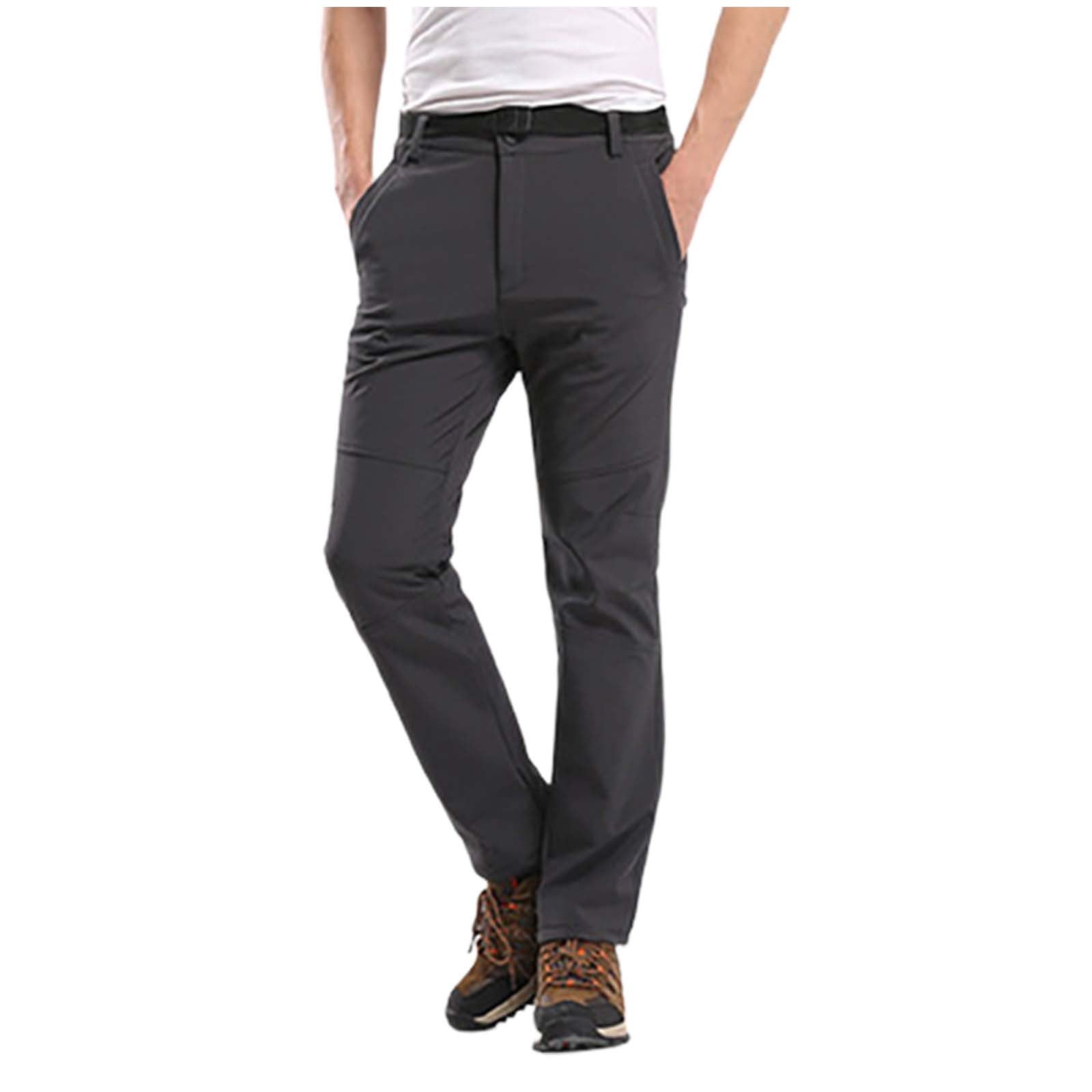 Baocc Cargo Pants for Men, Men Hiking Waterproof Outdoor Winter Snow Ski Fleece Lined Softshell