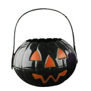 Baocc Halloween Candy Bags Halloween Decoration Foldable and Detachable Two and A Half Pumpkin Bucket Large Halloween Party Favors Black