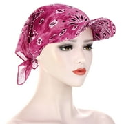 Baocc Head Scarf Women Printing Sun Protection Cap Head Hat Hair Accessories Hot Pink