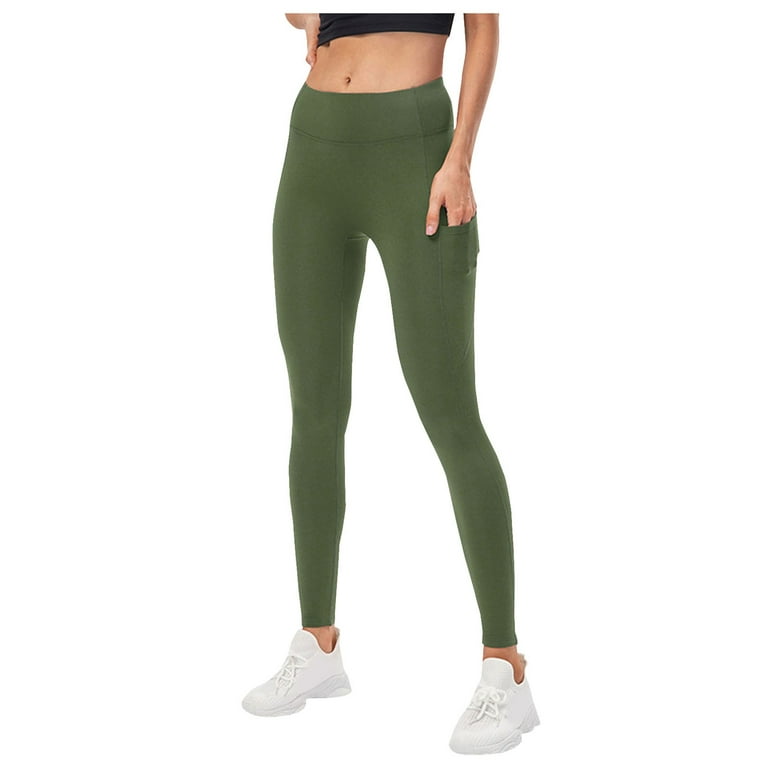 Baocc High Waisted Leggings Tummy Control High Waisted Leggings for Women-Soft  Athletic Tummy Control Pants for Running Yoga Workout Reg & Plus Size Yoga  Pants Army Green S 