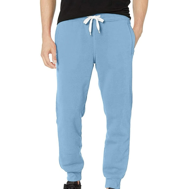 Baocc Joggers for Men Men s Casual Solid Basic Active Fleece Jogger Waist Sports Pants Thickened Pants Mens Sweatpants Green M
