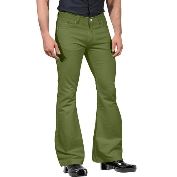Baocc Mens Dress Pants Men s Pleated Cuffed Microfiber Dress Pants with Adjustable Waistband Straight Leg Pants for Men Army Green L