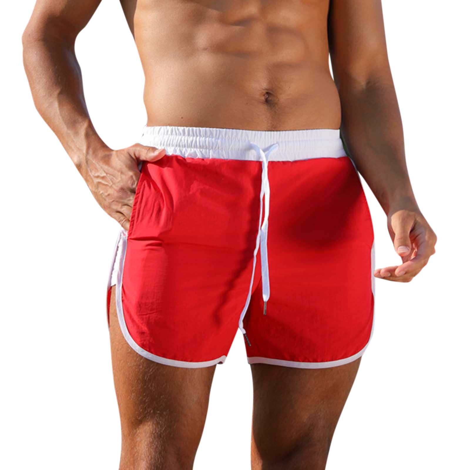 Men's Swim Trunk with Compression Liner Bathing Suit Quick Dry Swim Shorts  with Boxer Brief Liner 