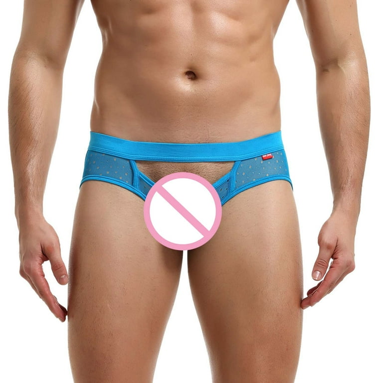 Baocc Mens Thong Men's Sexy Jockstrap Breathable Underwear Mesh Jock Strap  Mens Underwear Sky Blue M 
