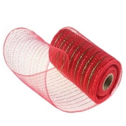 Baocc Office Supplies Poly Mesh Ribbon with Metallic Foil Each Roll for Wreaths Swags Bows Wrapping and Decorating