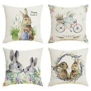 Baocc Pillow Covers Easter Linen Hugging Pillow Case Santa Pillow Case Printed Pillow Sofa Cushion A