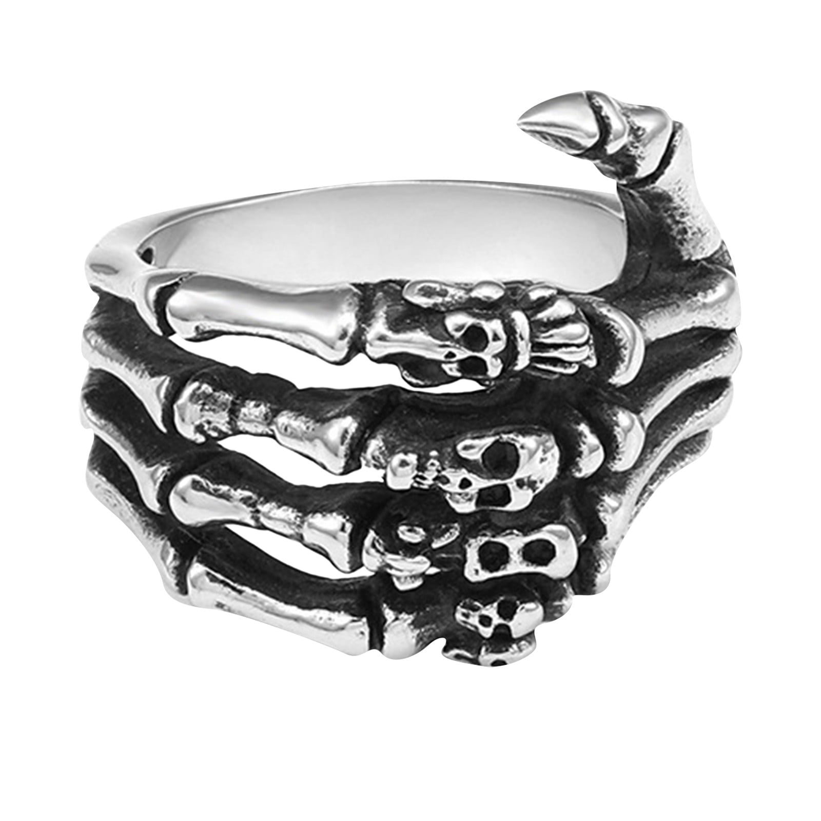 Baocc Ring Halloween Couple Skull Skeleton Ring Scary Accessaries for
