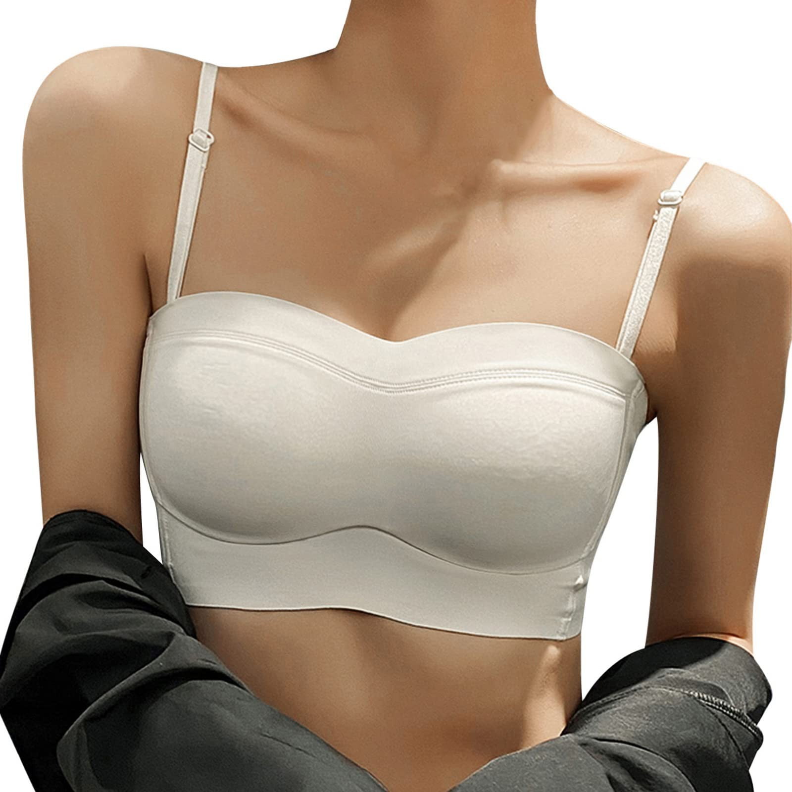 Baocc Strapless Bra Women's Low Back Bra Wire Backless Bra Convertible Spaghetti Strap Seamless