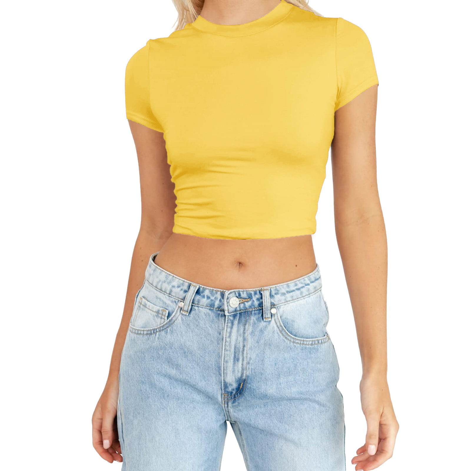 Baocc Womens Tops Womens Fashion Summer Short Sleeve Cute Crop