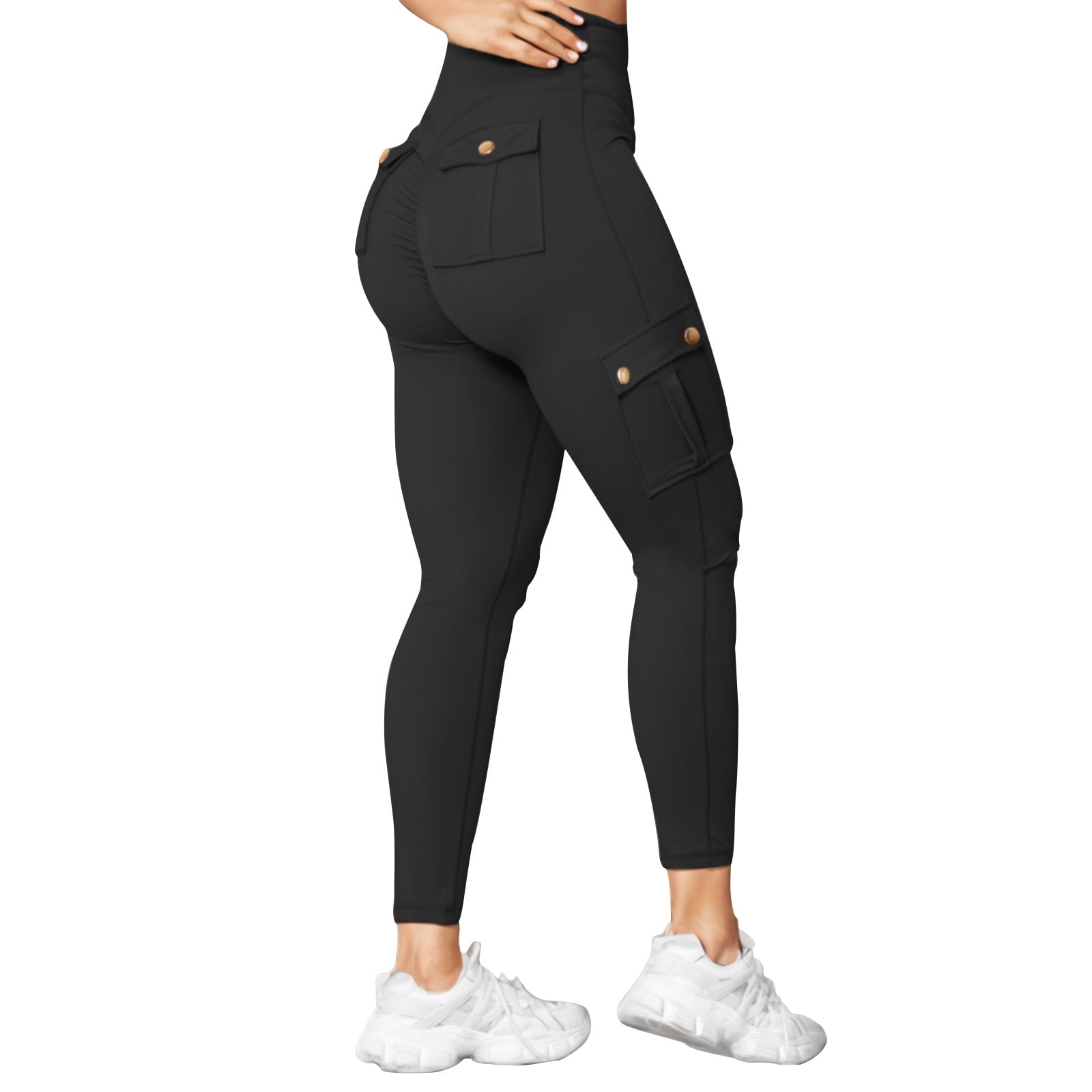 Baocc Yoga Pants with Pockets for Women Workwear Fitness Pants Women's High  Elastic Tight Yoga Pants Quick Drying Running Trousers Workout Leggings for  Women Grey M 