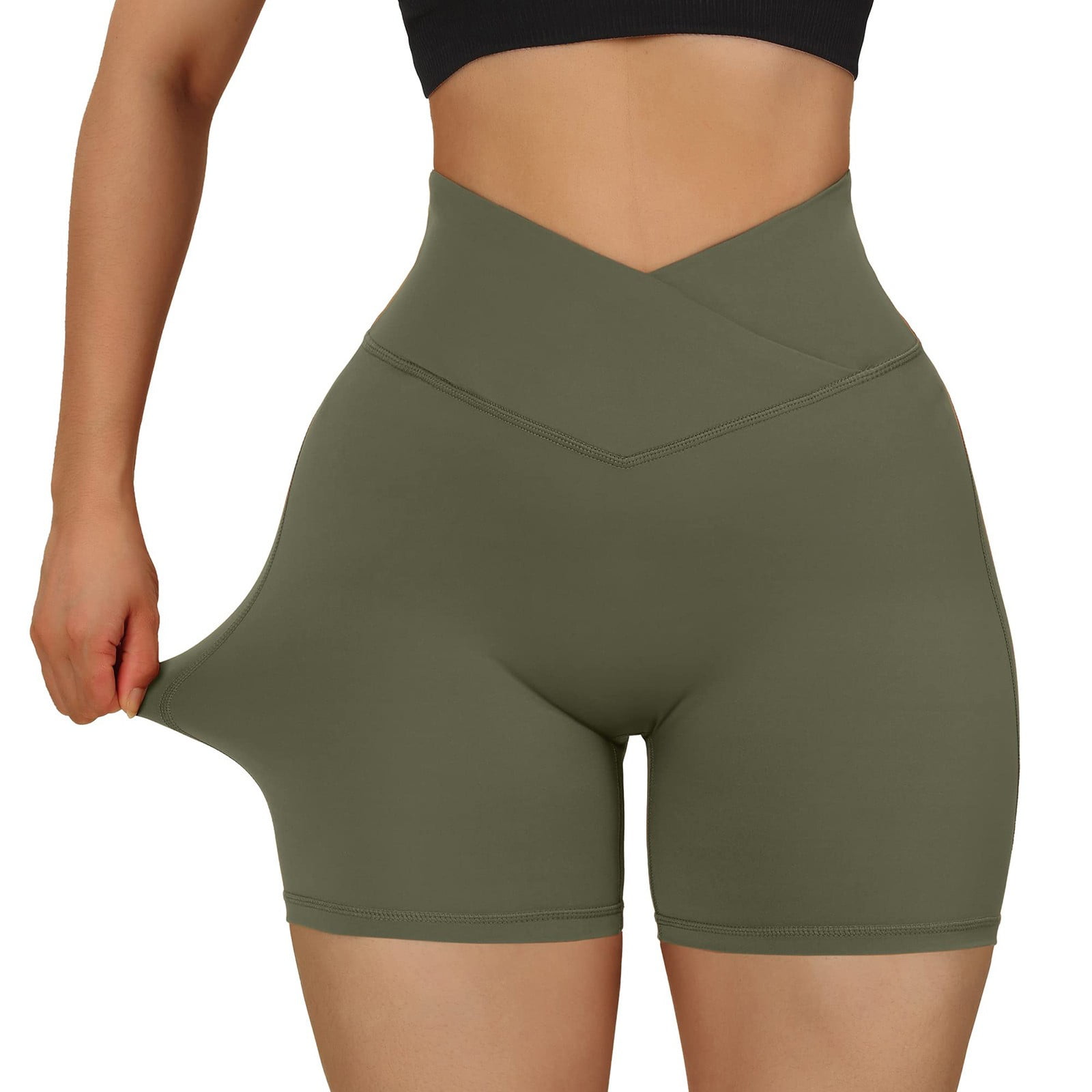 Baocc Yoga Shorts Waist Waisted Shorts V Shorts High Workout Women Lifting  Biker Yoga Shorts Shorts for Women Green 