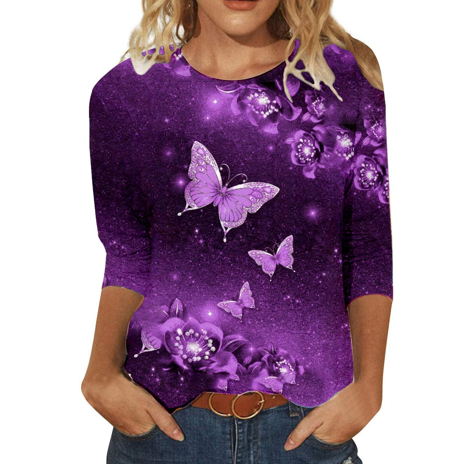 Baocc womens tops 2023 New Casual Women's Casual T Shirt Long Sleeve
