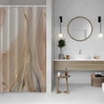 thumbnail image 1 of Baocicoo Brown Gold Marble Shower Curtain Set Golden Cracked Lines Modern Shower Curtains for Bathroom Living Room Decor Polyester Durable Waterproof Curtain for Bathroom with Hooks 36x72 Inches, 1 of 6