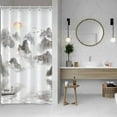 thumbnail image 1 of Baocicoo Chinese Ink Painting Shower Curtain Sets Sunrise Sea of Clouds Asian Mountain Landscape Shower Curtains for Bathroom Teahouse Cubicle Fabric Bathroom Decorations with Hooks 36x72 Inches, 1 of 6