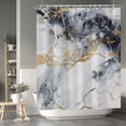 thumbnail image 1 of Baocicoo Gold Black White Marble Shower Curtain Modern Abstract Shower Curtain for Bathroom Lush Texture Bathtub Bathroom Decorations Durable Waterproof Shower Curtain with Hooks 72x72 Inches, 1 of 6