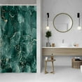 thumbnail image 1 of Baocicoo Luxury Gold Green Marble Shower Curtain Set Gold Crack Modern Minimalism Bath Curtain Decorative for Hostel Hotel Bathtub Fabric Waterproof Curtain for Bathroom with Hooks 36x72 Inches, 1 of 6