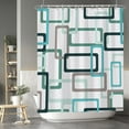 Baocicoo Modern Geometric Shower Curtain Black Blue Sage Green Geometry