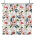 thumbnail image 1 of Baocicoo Tropical Flamingo Shower Curtain Green Plants Floral Pink Flower Watercolor Decorative Shower Curtains for Home Bathroom Bathtubs Polyester Waterproof Fabric with Hooks 72x72 Inches, 1 of 6
