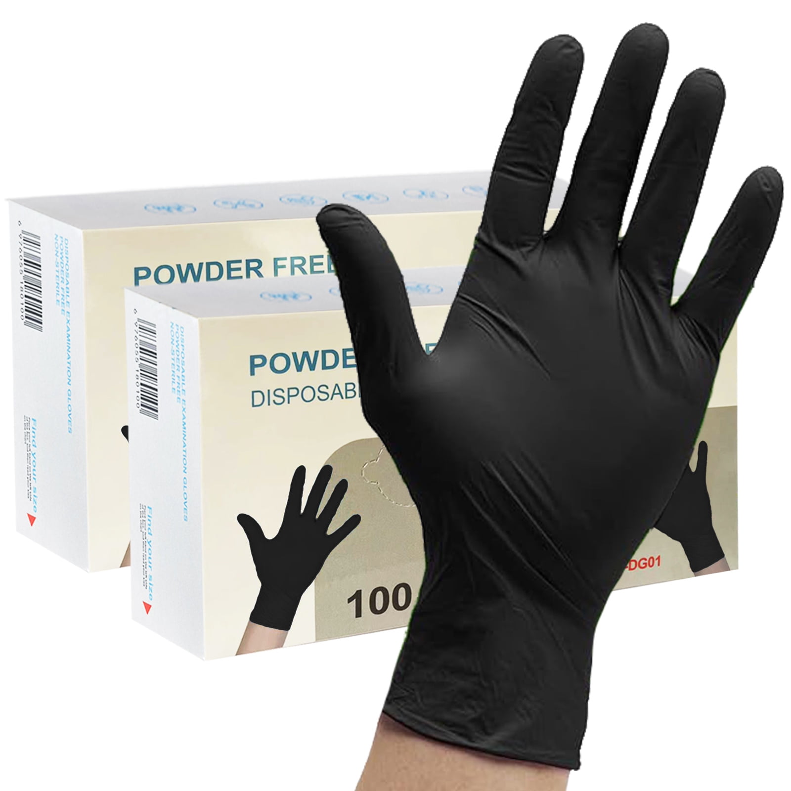 Baodeli Black Nitrile Disposable Gloves 6 Mil. Chemical Resistance