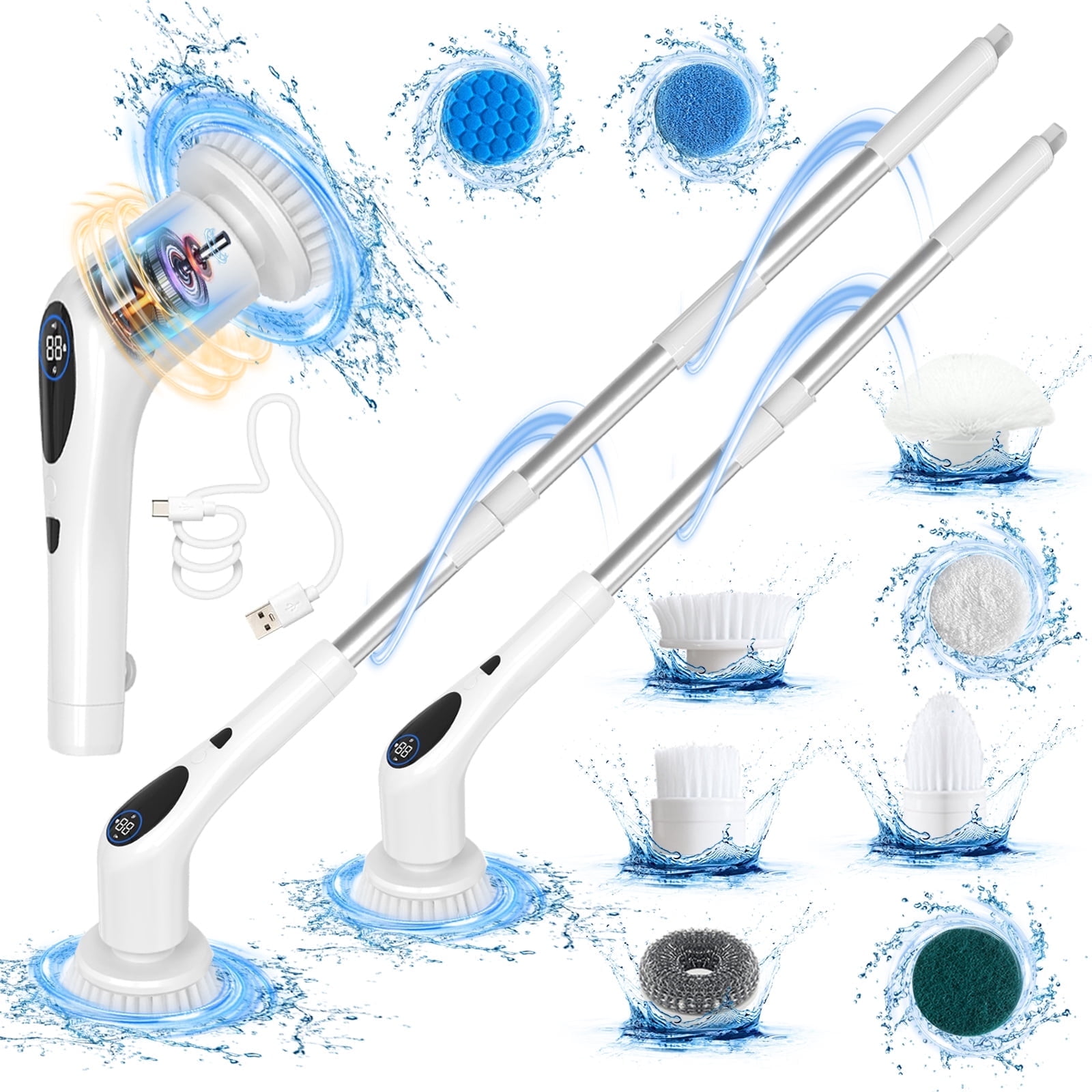 Baodeli Electric Spin Scrubber, Shower Scrubber with LED Display & 9