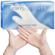 Baodeli Heavy Duty Medium Disposable Vinyl Gloves, Non Sterile, Powder Free, Latex Free, Food SafeMedium- Pack of 100