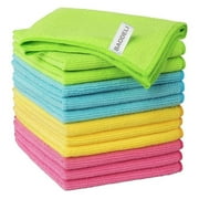 Baodeli Microfiber Cleaning Cloths, All-Purpose Microfiber Towels, Streak Free Cleaning Rags, Pack of 12, Multicolour Size12 x 12