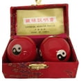 thumbnail image 1 of Baoding Balls Chinese Health Massage Hand Exercise Stress Balls - Red Yinyang #2, 1 of 5
