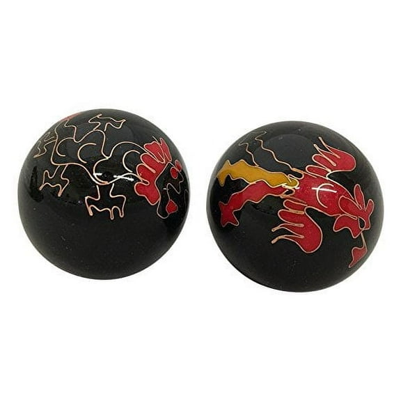 Baoding Balls Chinese health Massage Exercise Stress Balls -Black Dragon & Ph...
