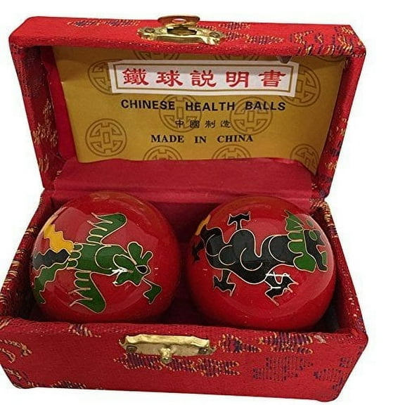 Baoding Balls Chinese health Massage Exercise Stress Balls -Red Dragon & Phoenix #3