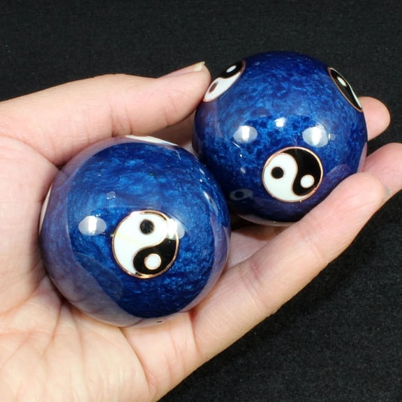 Baoding Balls Stress Relief Hand Exercise Self Massage Tools for Health Fitness, Improve Mobility Finger Strength Training Office Desk Fidget Activity
