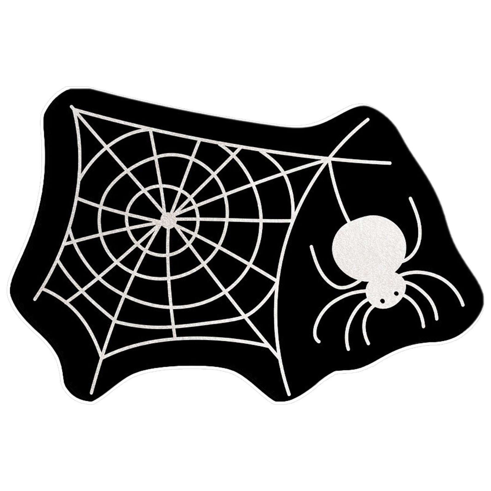 Baodn Halloween Spider Web Mat,Halloween Rug,Halloween Faux Rug Mat ...