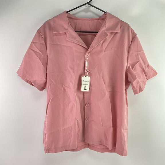 Baoduoea Leisure suits,Men Summer Casual Short Sleeve Pant Sets Solid Button Down Shirt Elastic Pants 2 Piece Outfits Beach Tracksuit(L)