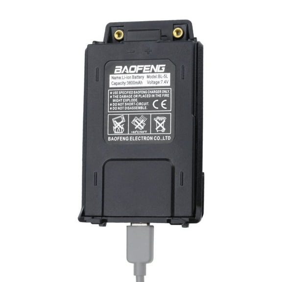 Baofeng UV-5R Battery BL-5L 3800mAh Battery Rechargeable Support Type-C USB Direct Charge for Walkie Talkie BaoFeng UV 5R,BF-F8HP,UV-5X3,GT-5R,UV-5RE Two Way Radio
