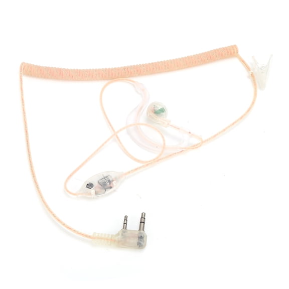 Baofeng Walkie Talkie Earpiece PTT Headset Built-in Microphone with Earplug Sleeve for Two-Way Radio Communication Systems Noise Reduction Secure Fit Design Beige Color 39.37 inches / 100 cm Length