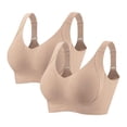 thumbnail image 1 of Baofubaomei Sports Bras for Women Plus Size 2 Pcak Wireless Seamless Bralette Full Coverage Side Smoothing Brassiere Supportive U Shape Back Bra, 1 of 5